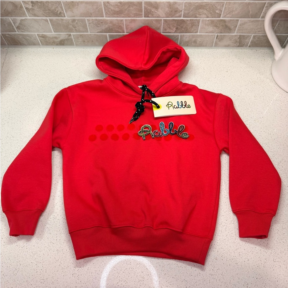 Vibrant Red Kids Hoodie by Rabble NWT